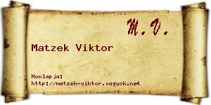 Matzek Viktor névjegykártya